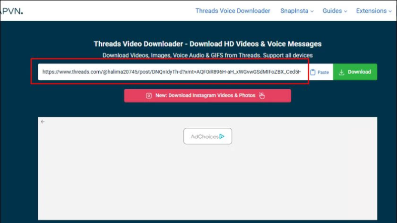 Nhấn Tải xuống / Download để công cụ xử lý link
