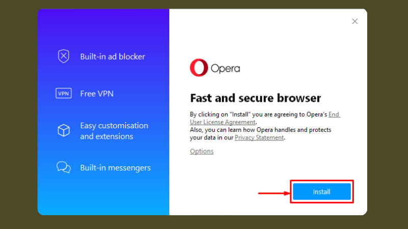 Dùng trình duyệt Opera để đăng nhập Telegram bị chặn ở Việt Nam
