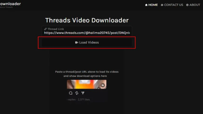 Nhấn Load Video 